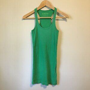 Garage Kelly Green Ribbed Long Stretchy Cotton Tank Top
